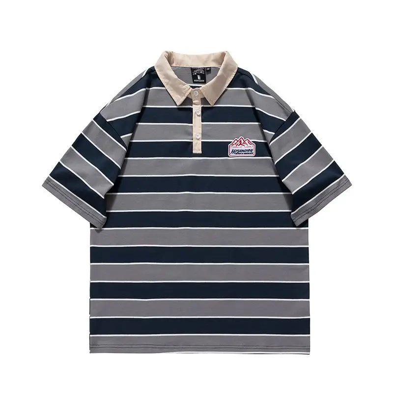 2025 Japan Retro Striped Long-sleeved Shirt Top Men Women Loose Trend Couple BF Lapel Sweatshirt Preppy Hip Hop Cool Shirts