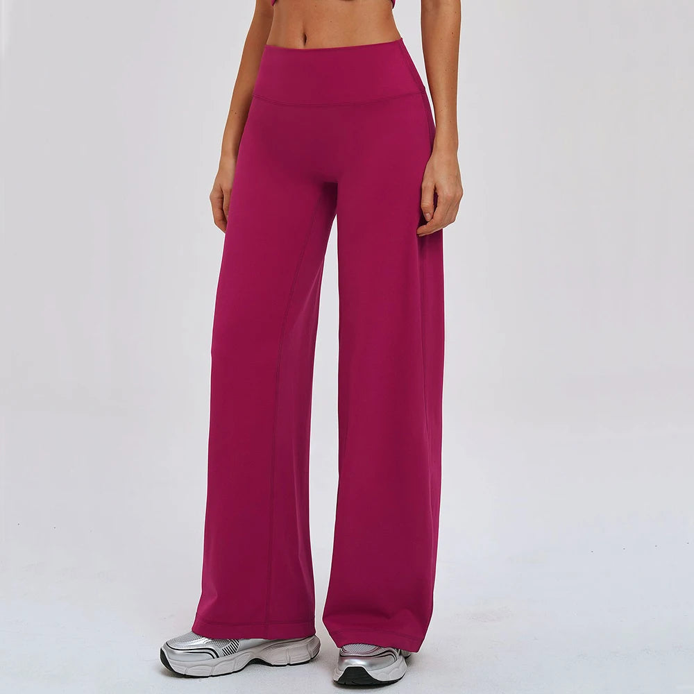 JUREN Women's Soft Motion Straight Leg Bottoms High Waist Yoga Pants GYM Leggings Naked Feel Pilates Running Sports Trousers