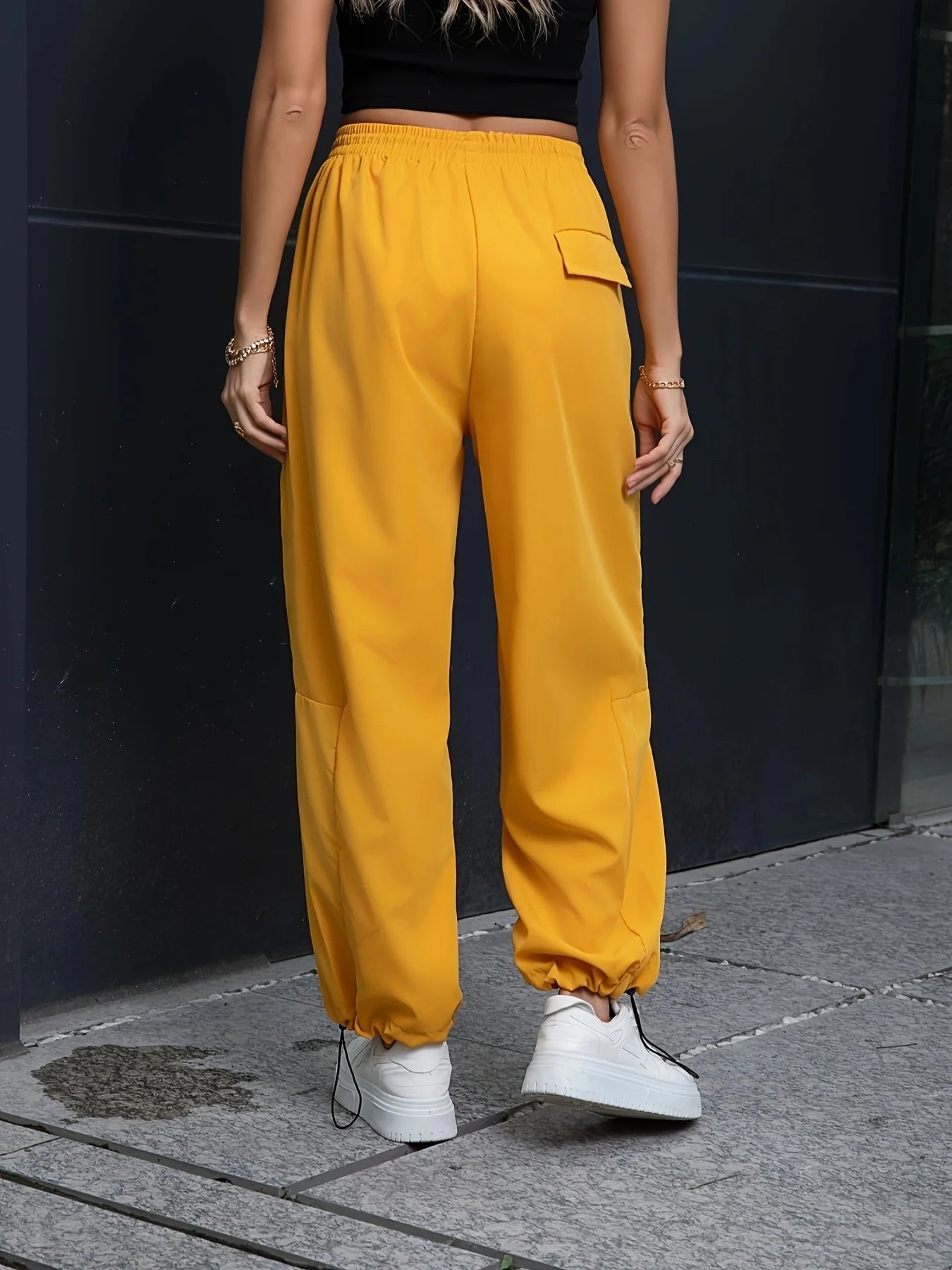 Black American High Street Color Block Striped Sports Pants Women Summer Thin New Breathable Quick Dry Casual Wide Leg Pants