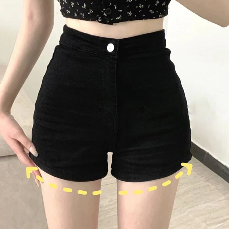 Black Hot Women's Casual Tights Pants Ultra-short High-waisted Slimming Leggings Sexy Petite Summer Shorts