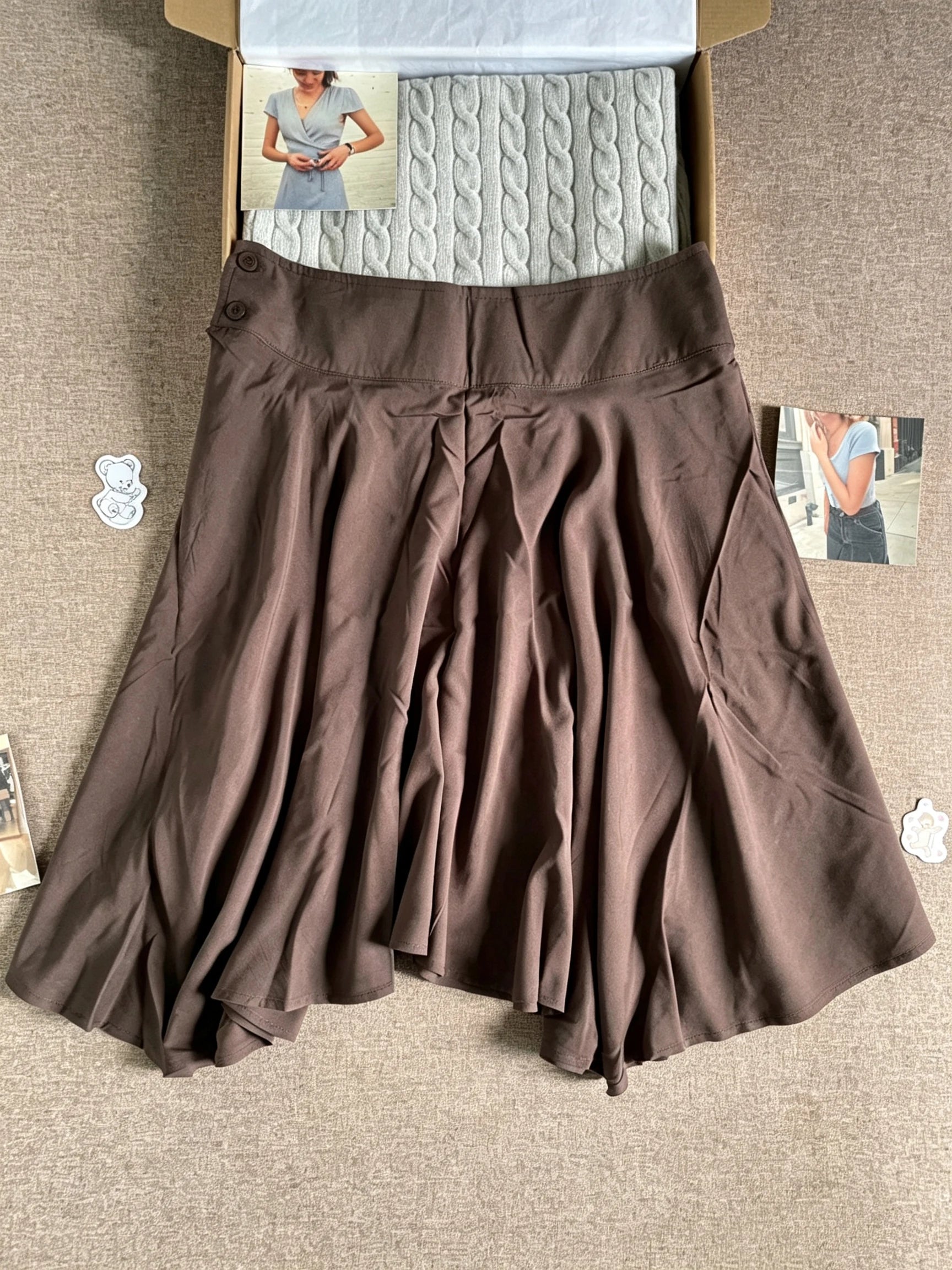 White Button-down Pleated Midi Skirt Women Streetwear Simple Loose Cotton Full A-line Skirts Sweet Preppy Style Cute Faldas Y2K